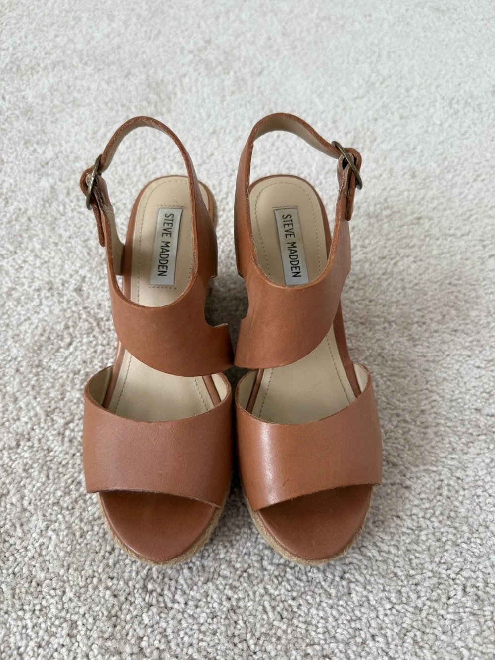 Steve Madden Women’s Tan Espadrille Wedge Sandals 7.5